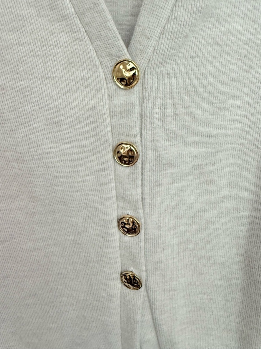 Zara Soft Button Beige Cardigan Gold Buttons - size medium - Picture 8 of 10